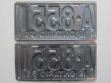 1936 YOM Clear Ontario License Plates