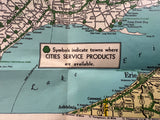 1936 Ontario Road Map - Cities Service