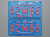 1938 YOM Clear Ontario License Plates