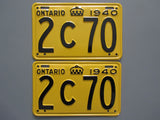 1940 YOM Clear Ontario License Plates