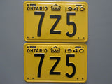 1940 YOM Clear Ontario License Plates