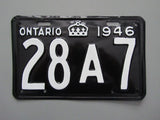 1946 YOM Clear Ontario License Plate