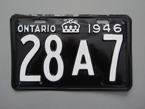 1946 YOM Clear Ontario License Plate