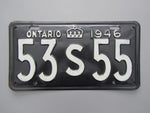 1946 YOM Clear Ontario License Plate