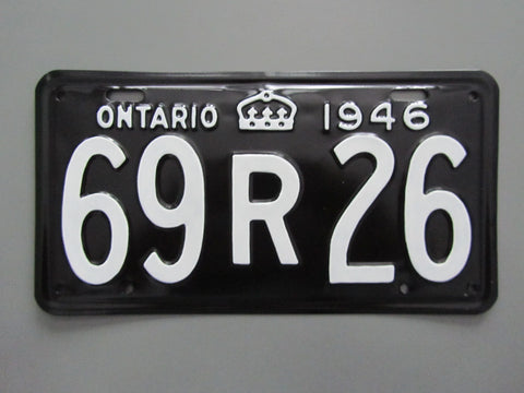 1946 YOM Clear Ontario License Plate
