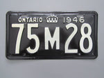 1946 YOM Clear Ontario License Plate