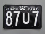 1946 YOM Clear Ontario License Plate