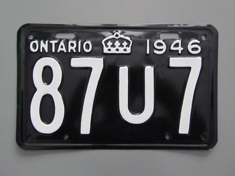 1946 YOM Clear Ontario License Plate
