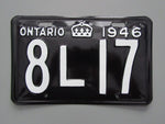 1946 YOM Clear Ontario License Plate