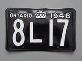 1946 YOM Clear Ontario License Plate