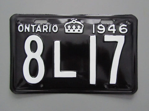 1946 YOM Clear Ontario License Plate