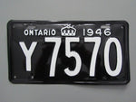 1946 YOM Clear Ontario License Plate