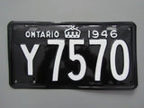1946 YOM Clear Ontario License Plate