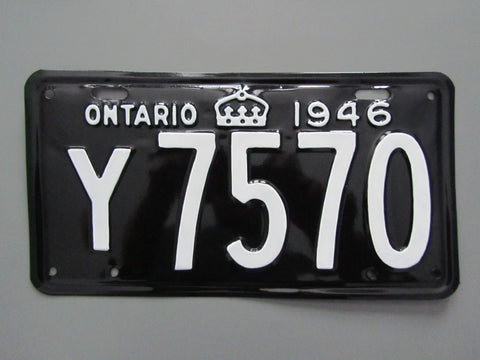 1946 YOM Clear Ontario License Plate