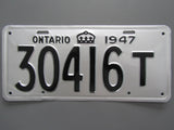 1947 YOM Clear Ontario License Plate