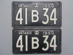 1950 YOM Clear Ontario License Plates