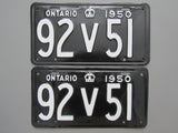 1950 YOM Clear Ontario License Plates