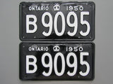 1950 YOM Clear Ontario License Plates
