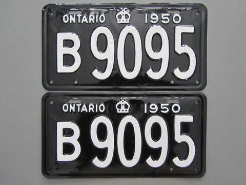 1950 YOM Clear Ontario License Plates