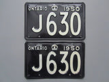 1950 YOM Clear Ontario License Plates