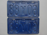 1953 YOM Clear Ontario License Plates