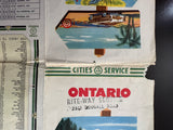 1953 Ontario Road Map - Cities Service