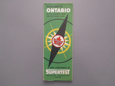 1953 Ontario Road Map - Supertest