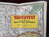 1953 Ontario Road Map - Supertest