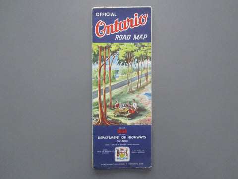 1954 Ontario Official Government Road Map
