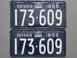 1955 YOM Clear Ontario License Plates