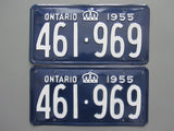 1955 YOM Clear Ontario License Plates