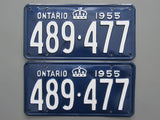 1955 YOM Clear Ontario License Plates