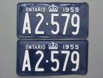 1955 YOM Clear Ontario License Plates