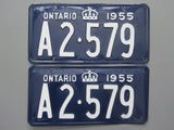 1955 YOM Clear Ontario License Plates