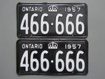 1957 YOM Clear Ontario License Plates