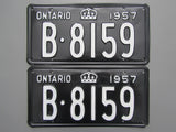 1957 YOM Clear Ontario License Plates