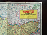 1957 Ontario Road Map - Supertest