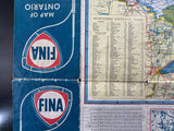 1960 Ontario Road Map - Fina