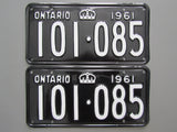 1961 YOM Clear Ontario License Plates
