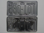 1961 YOM Clear Ontario License Plates