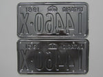 1961 YOM Clear Ontario License Plates