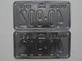 1961 YOM Clear Ontario License Plates