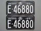 1961 YOM Clear Ontario License Plates