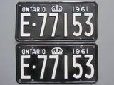 1961 YOM Clear Ontario License Plates