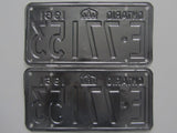 1961 YOM Clear Ontario License Plates