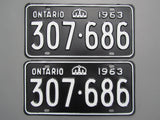 1963 YOM Clear Ontario License Plates