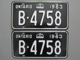 1963 YOM Clear Ontario License Plates