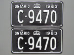 1963 YOM Clear Ontario License Plates