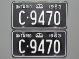 1963 YOM Clear Ontario License Plates