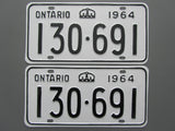 1964 YOM Clear Ontario License Plates